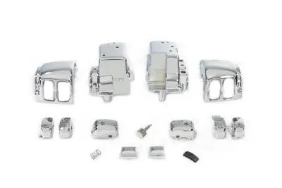 V-Twin Handlebar Switch Housing Kit Chrome - Easy Press-On Chrome Switch Caps for Harley Davidson FLHT (1996-2005) by V-Twin