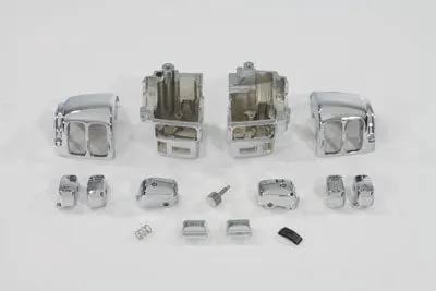 V-Twin Handlebar Switch Housing Kit Chrome - Easy Press-On Chrome Switch Caps for Harley Davidson FLHT (1996-2005) by V-Twin