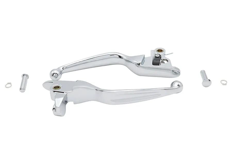 V-Twin M8 Brake and Clutch Lever Set Chrome for Harley Davidson FLT 2021-2022 by V-Twin
