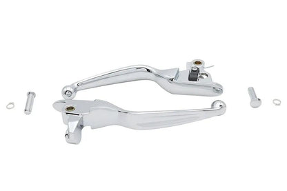 V-Twin M8 Brake and Clutch Lever Set Chrome for Harley Davidson FLT 2021-2022 by V-Twin