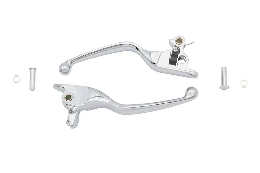 V-Twin M8 Brake and Clutch Lever Set Chrome for Harley Davidson FLT 2021-2022 by V-Twin