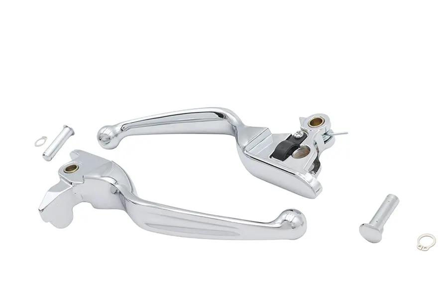 V-Twin M8 Brake and Clutch Lever Set Chrome for Harley Davidson FLT 2021-2022 by V-Twin