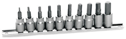 Performance Tool W1388 10-Piece Metric Hex Bit Socket Set for Automotive and Mechanical Repairs