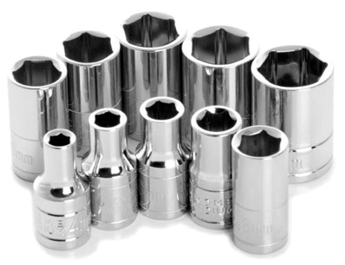 Performance Tool 10-Piece 1/4" Drive 6-Point Metric Socket Set - W36202