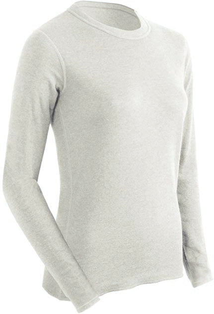 COLDPRUF Basic Women's Crew Neck Base Layer, White, Large