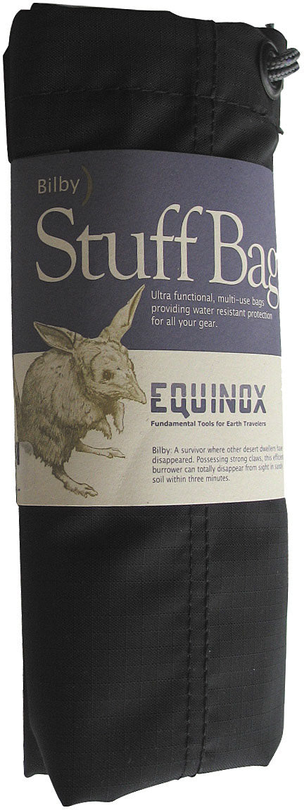 EQUINOX Bilby Stuffsack 7" x 24" Black for Camping and Outdoor Use