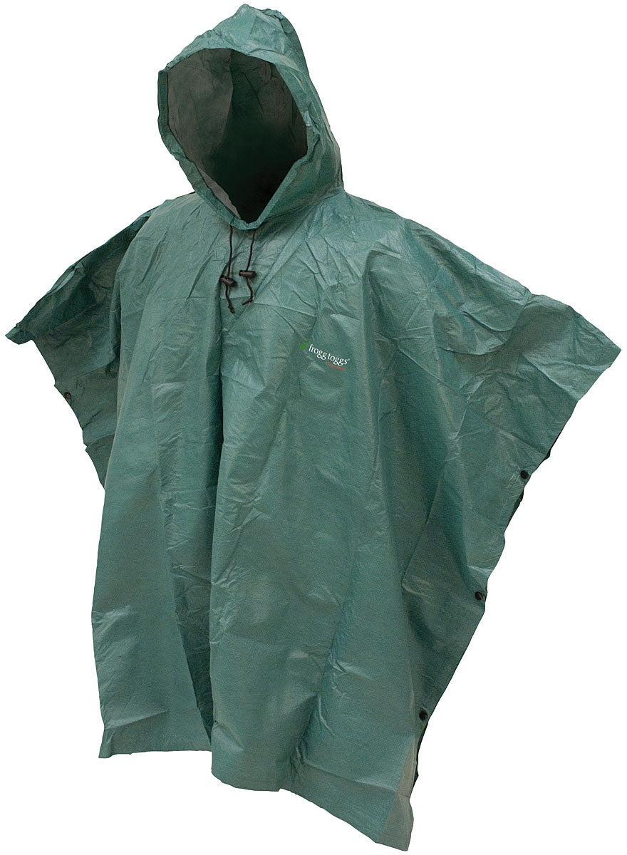 FROGG TOGGS Frogg Action PO Ncho Green Waterproof Rain Poncho