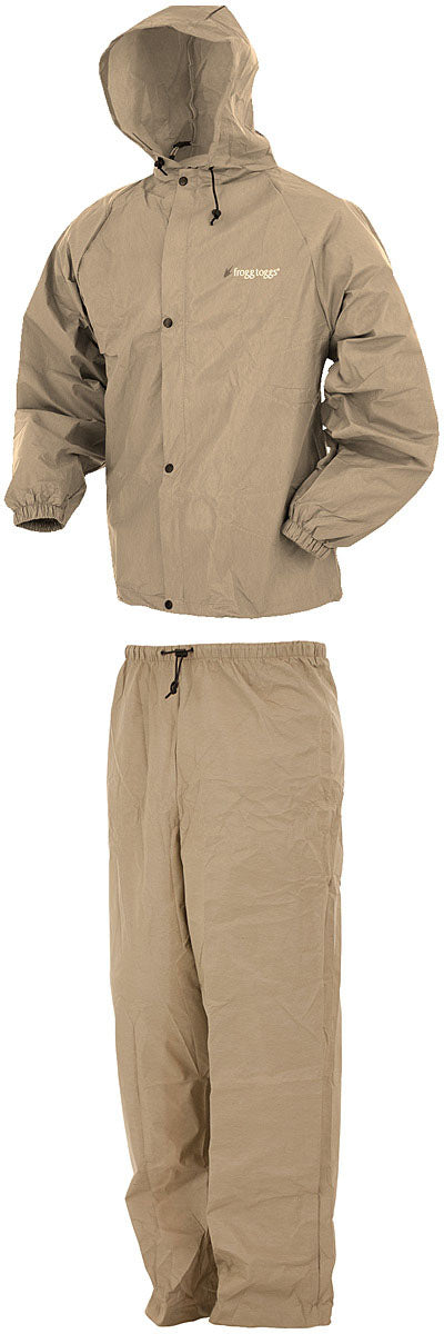 Frogg Toggs Pl Rainsuit Khaki Extra Large - Lightweight Waterproof Rain Gear