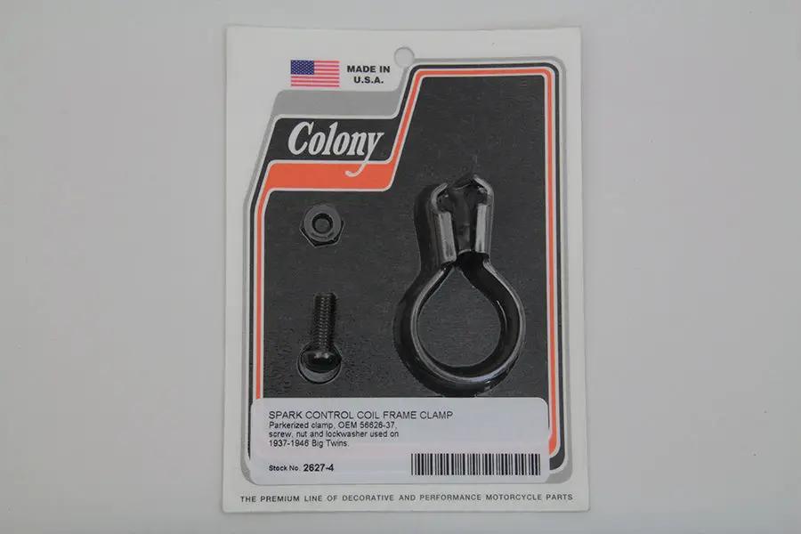 Colony Parkerized Spark Control Coil Frame Clamp for Harley Davidson EL and FL Models by Colony