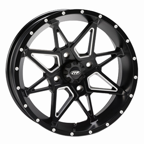 ITP Tornado Wheel Matte Black 14x7 with 4/110 Bolt Pattern - Model 14TN11BX