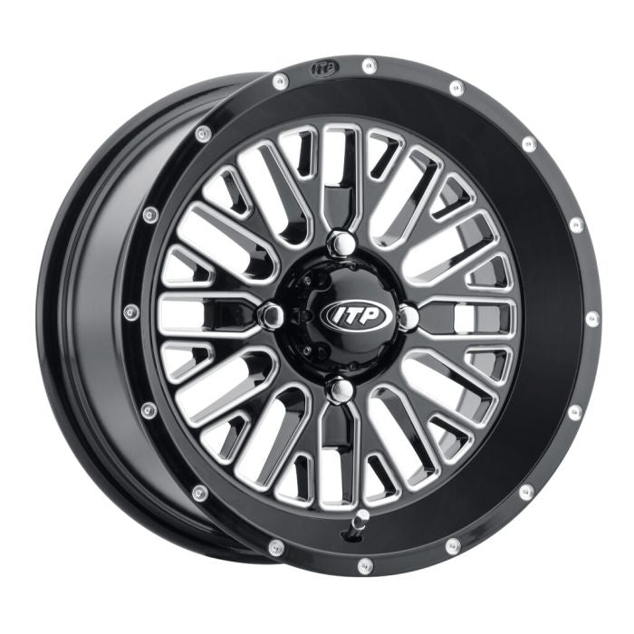 ITP Momentum Wheel Black/Machined Finish 14x7 for 5+2 Bolt Pattern