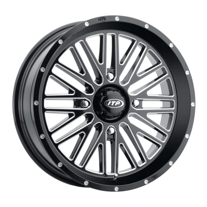 ITP Momentum Wheel Black Machined Finish 18x6.5 for 4/137 Bolt Pattern