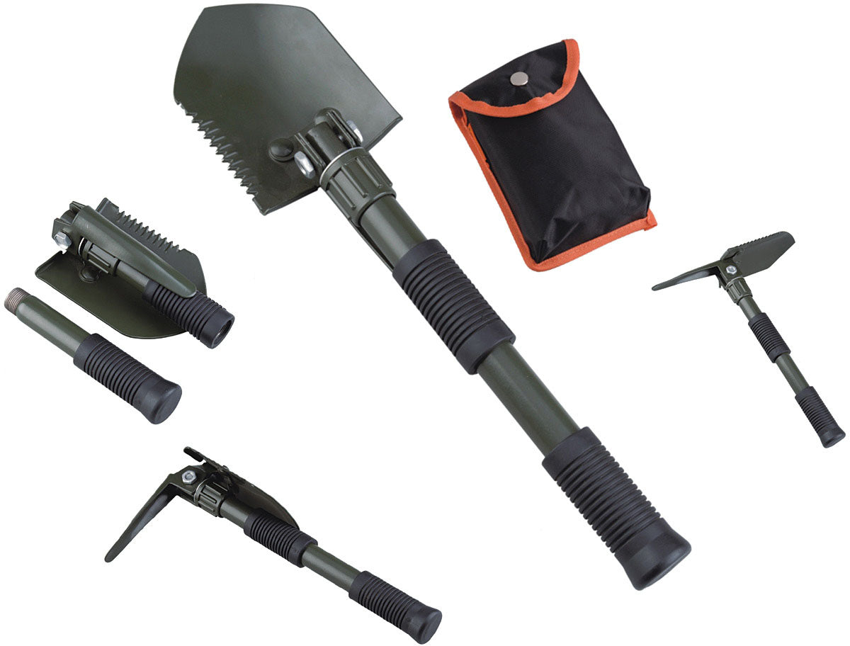 ACECAMP Folding Shovel with Pick - Compact Portable Multi-Tool for Camping and Outdoors