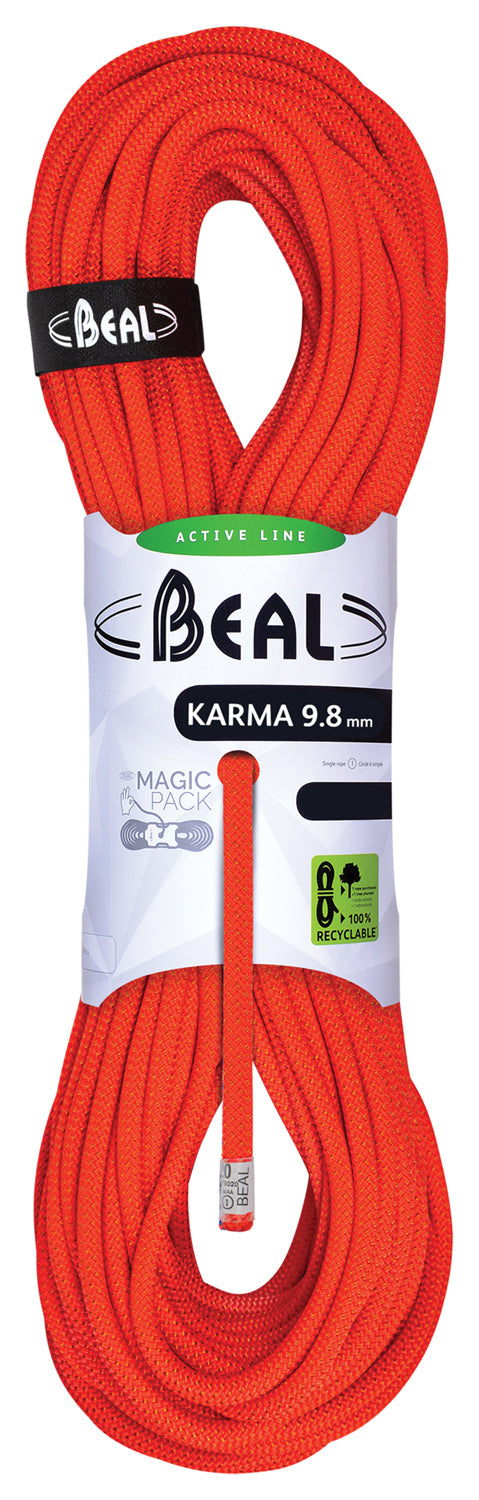 BEAL Karma 9.8 mm x 50 m Climbing Rope - Orange
