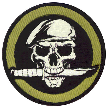Rothco Military Skull & Knife Morale Patch with Hook Backing – Tactical Gear Accessory