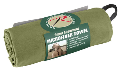 Rothco Microfiber Towel Olive Drab 30 x 50 inches – Lightweight, Quick-Drying Outdoor Towel