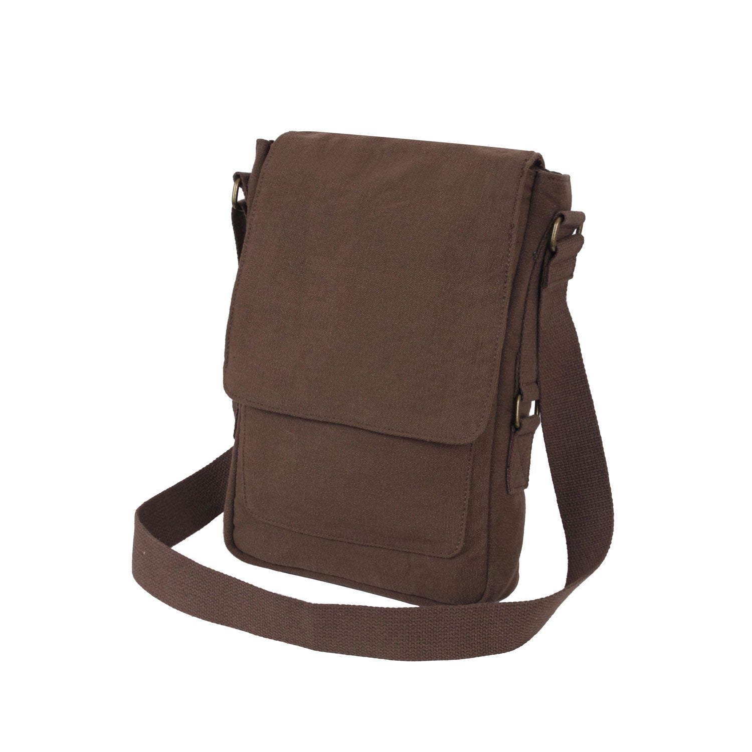 Rothco Vintage Canvas Tech Bag Brown - Durable 15-Inch Laptop and Gadget Carrier