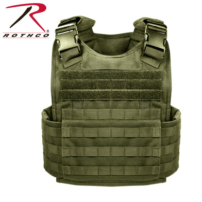 Rothco MOLLE Plate Carrier Vest Olive Drab Size XS / S – Tactical Armor Vest for Military and Outdoor Use