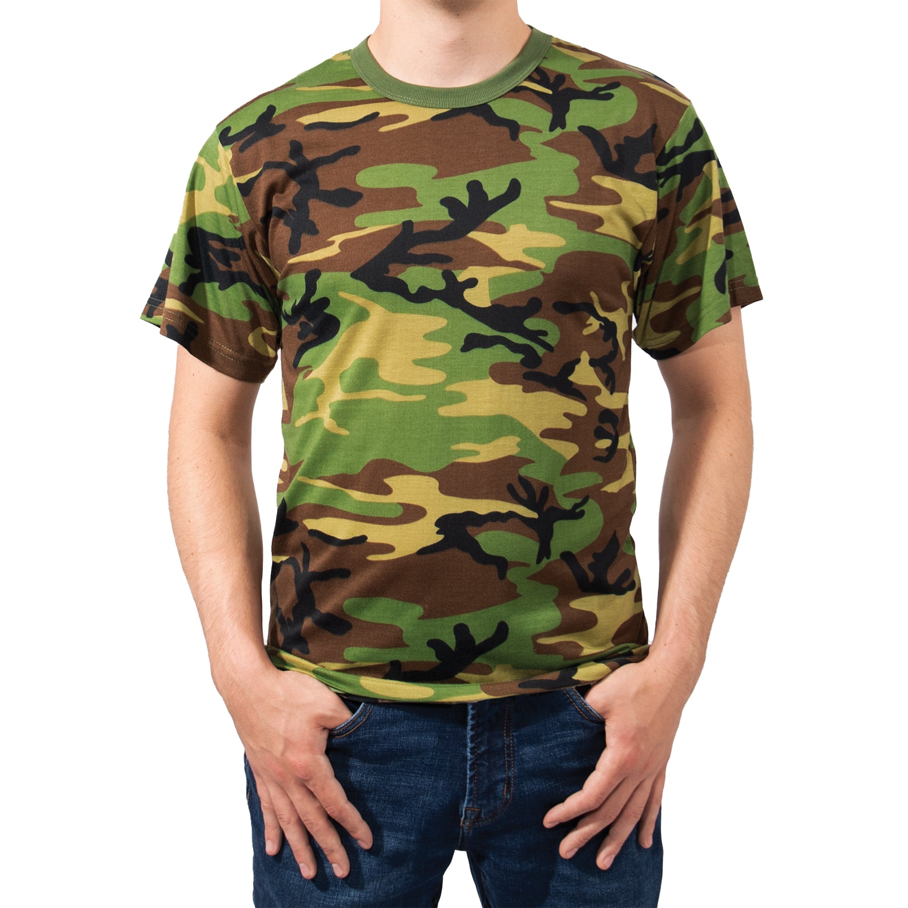 Rothco Moisture Wicking T-Shirt in Woodland Camo Size 2XL