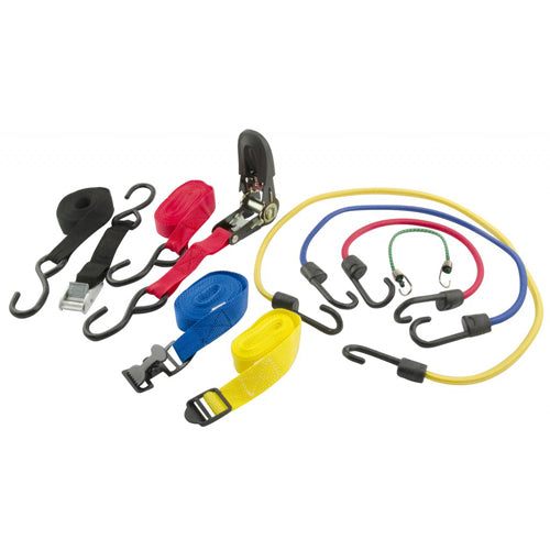 ERICKSON 16-Piece Strap Pack Assortment - Heavy Duty Tie-Downs for Secure Cargo