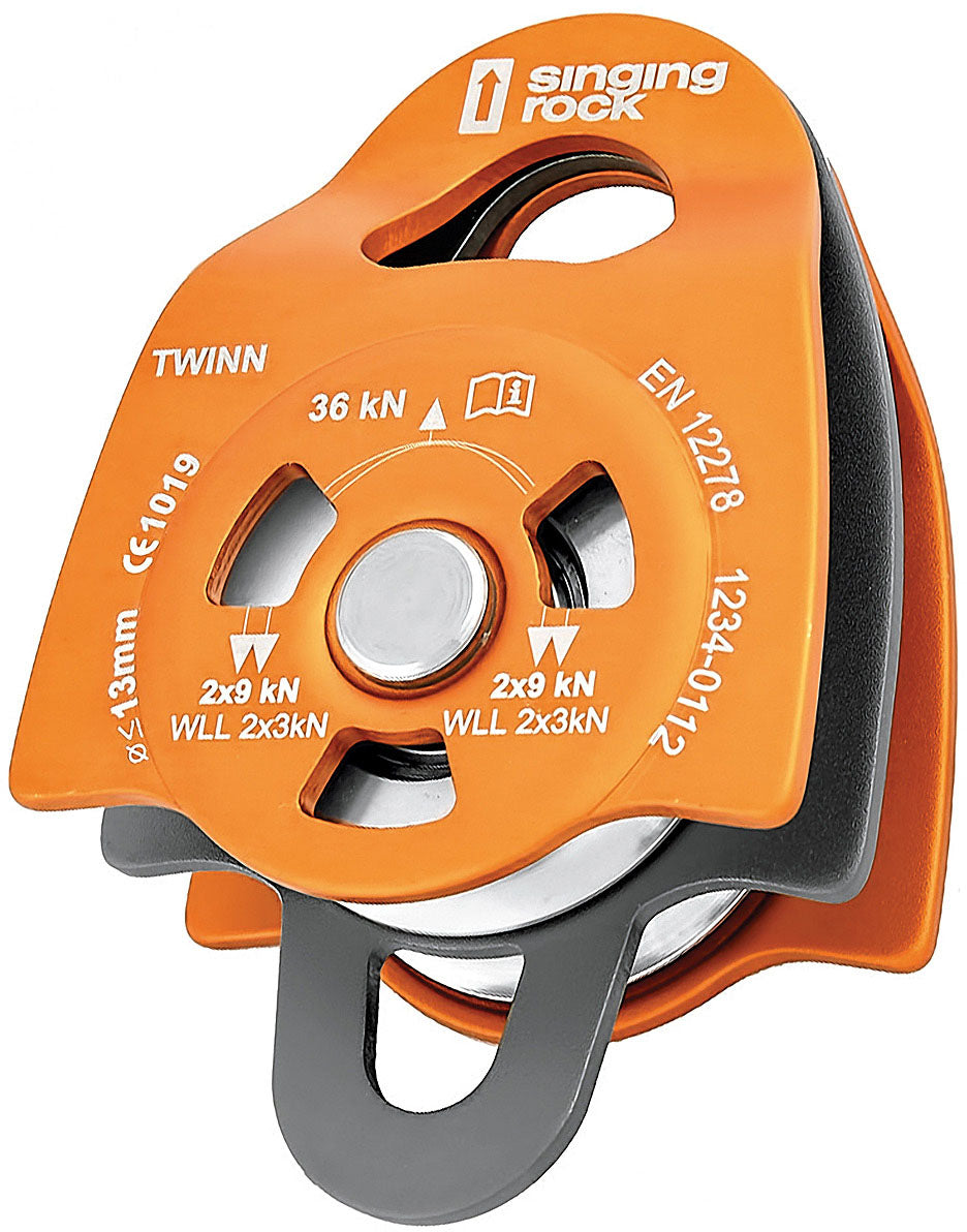 SINGING ROCK Pulley Twin Roll - Durable Double Pulley System for Climbing and Rigging