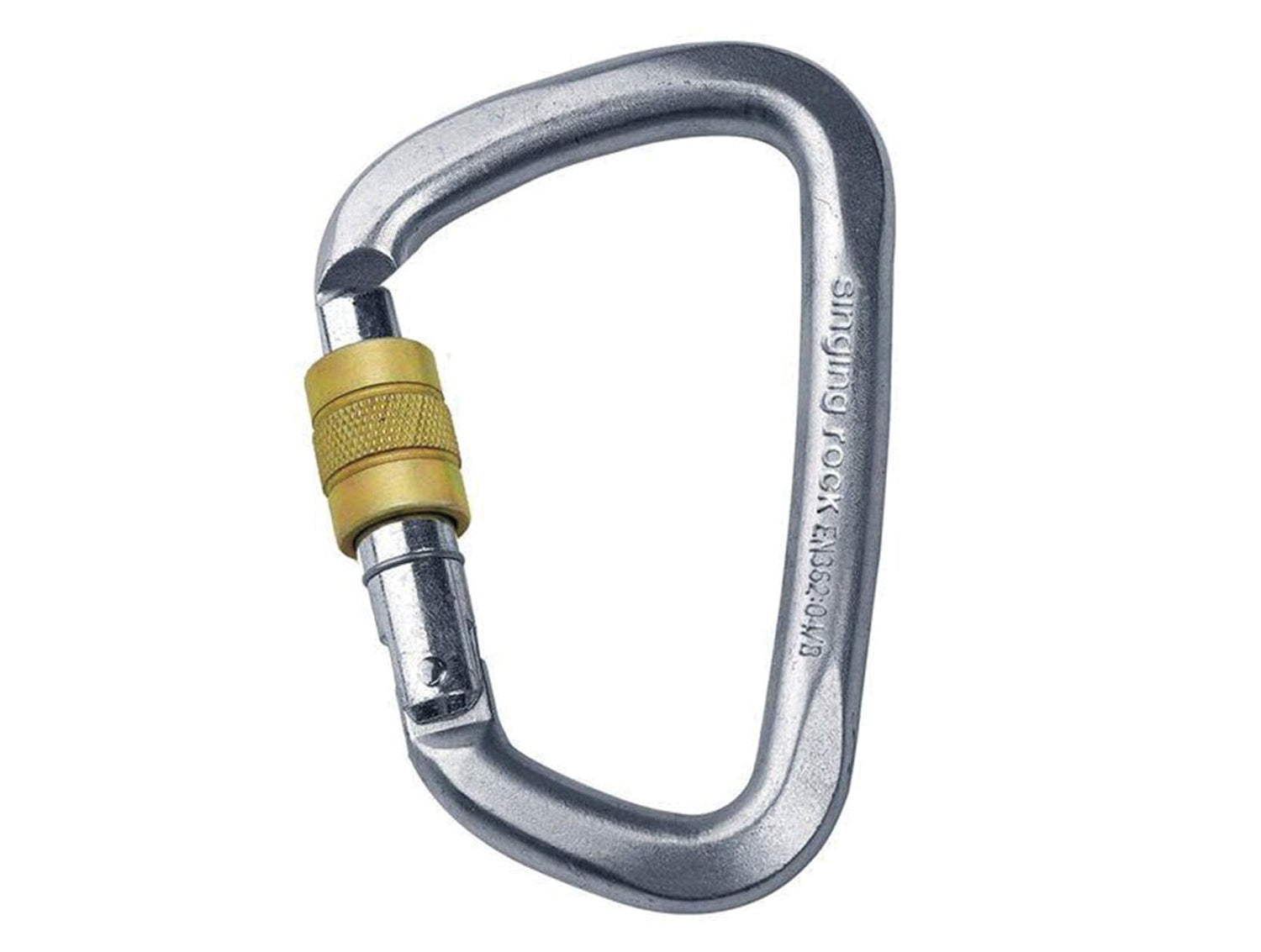 Singing Rock Steel D Carabiner Sg - Heavy-Duty Aluminum Locking Carabiner for Climbing and Safety Gear