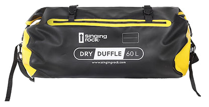 SINGING ROCK Dry Duffle 60L Black/Yellow - Waterproof Gear Bag for Climbing and Outdoor Adventures