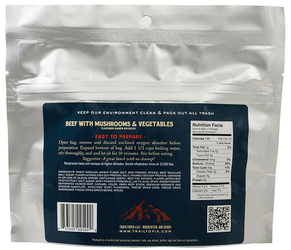 TRAILTOPIA Beef and Vegetable Ramen - Nutritious and Convenient Instant Meal