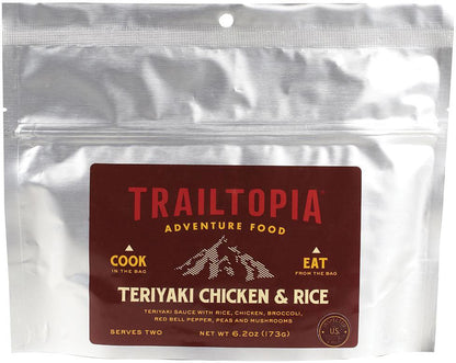 TrailTopia Teriyaki Chicken with Rice - Ready-to-Eat Meal for Outdoor Adventures