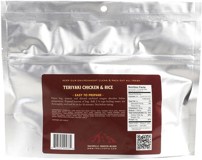 TrailTopia Teriyaki Chicken with Rice - Ready-to-Eat Meal for Outdoor Adventures