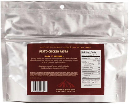 TRAILTOPIA Pesto Chicken Pasta - Ready-to-Eat Meal for Outdoor Adventures