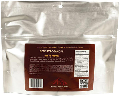 TRAILTOPIA Beef Stroganoff - Ready-To-Eat Meal for Backpacking and Camping