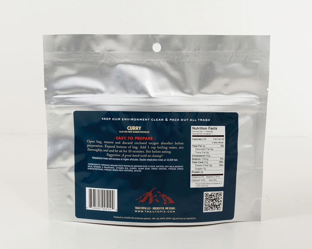 TRAILTOPIA Curry Ramen GF - Gluten-Free Instant Noodle Pack