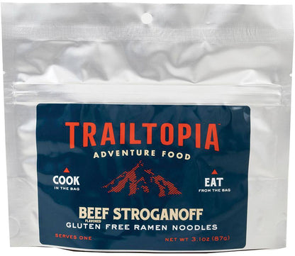 TRAILTOPIA Beef Stroganoff Ramen GF - Premium Gluten-Free Instant Noodle Meal