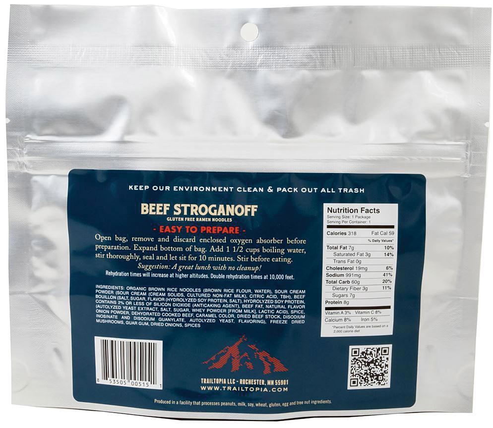 TRAILTOPIA Beef Stroganoff Ramen GF - Premium Gluten-Free Instant Noodle Meal