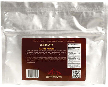 TRAILTOPIA Jambalaya GF - Gluten-Free Camping Food Pack