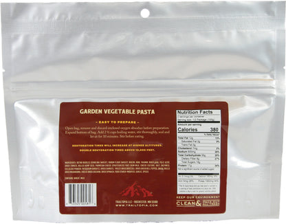 TRAILTOPIA Garden Vegetable Pasta - Nutritious and Convenient Meal