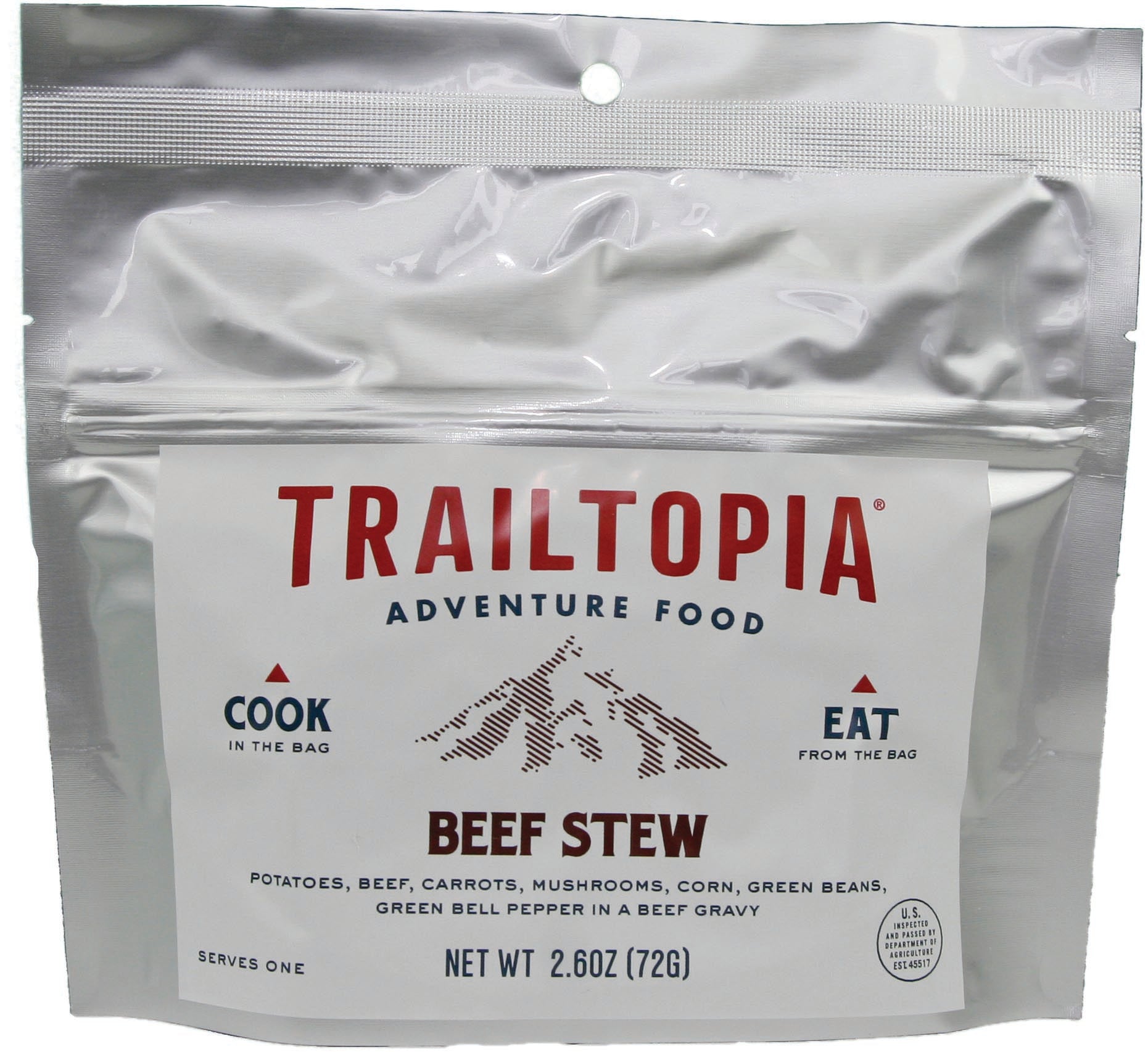 TRAILTOPIA Beef Stew Single Serving - Lightweight Meal for Outdoor Adventures