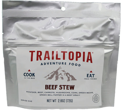 TRAILTOPIA Beef Stew Single Serving - Lightweight Meal for Outdoor Adventures