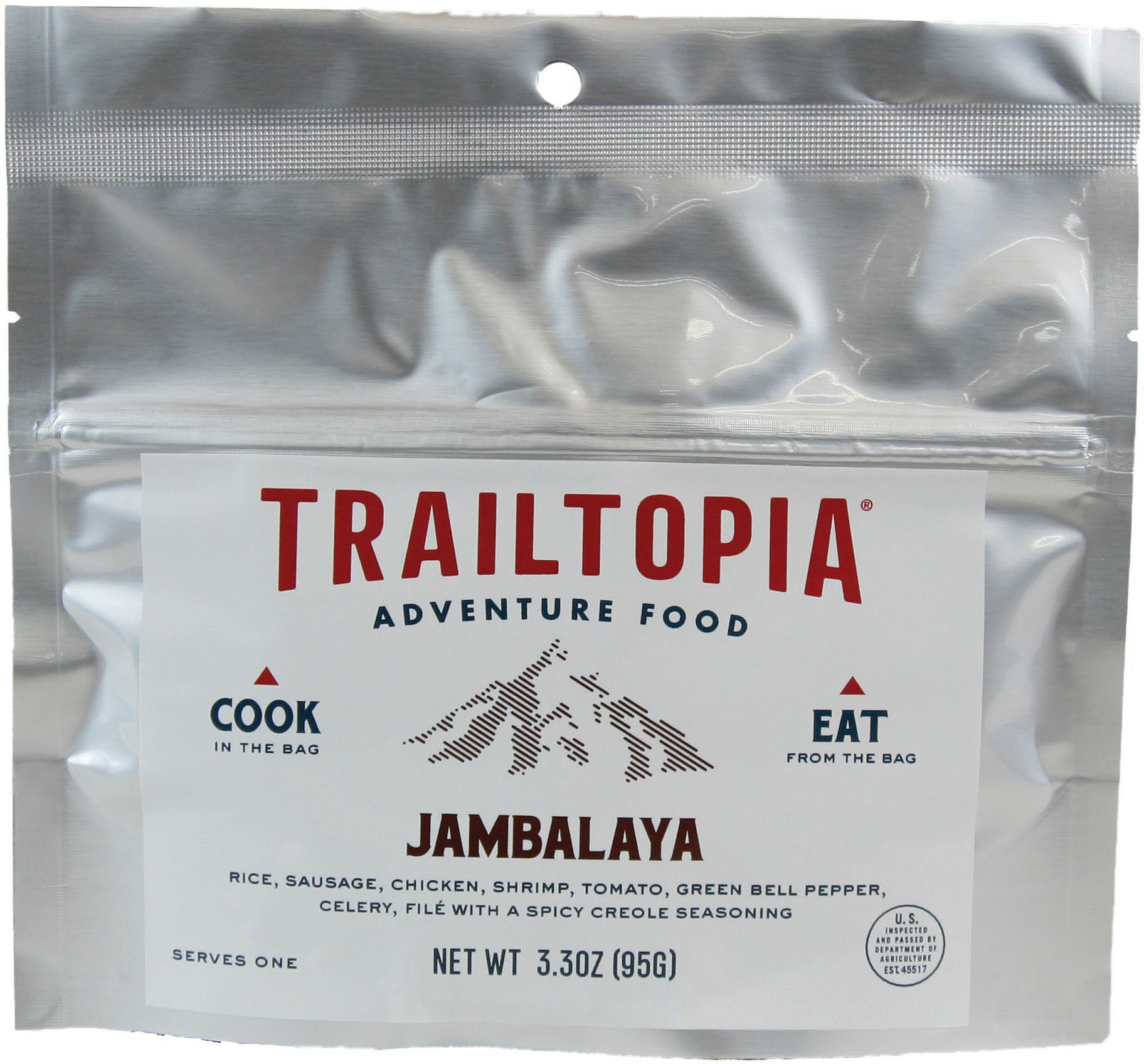 Trailtopia Jambalaya GF Single Serving - Gluten-Free Ready-to-Eat Meal