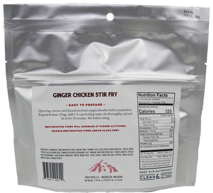 Trailtopia Ginger Chicken GF Single Serve - Gluten-Free Meal for Active Lifestyles