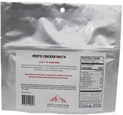 TRAILTOPIA Pesto Chicken Pasta Single Serve Meal