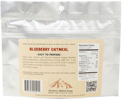 TRAILTOPIA Blueberry Oatmeal - Healthy Snack with Real Fruit and Whole Grains