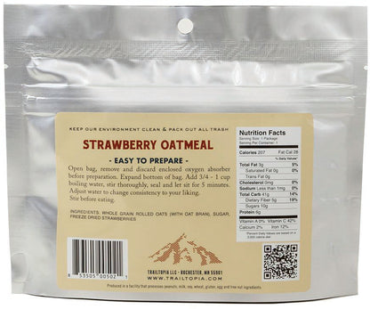 TRAILTOPIA Strawberry Oatmeal - Nutritious Breakfast for Outdoor Adventures
