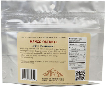 TRAILTOPIA Mango Oatmeal - Nutritious and Tasty Breakfast Option