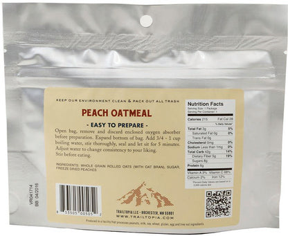 TRAILTOPIA Peach Oatmeal Energy Bar for On-the-Go Nutrition