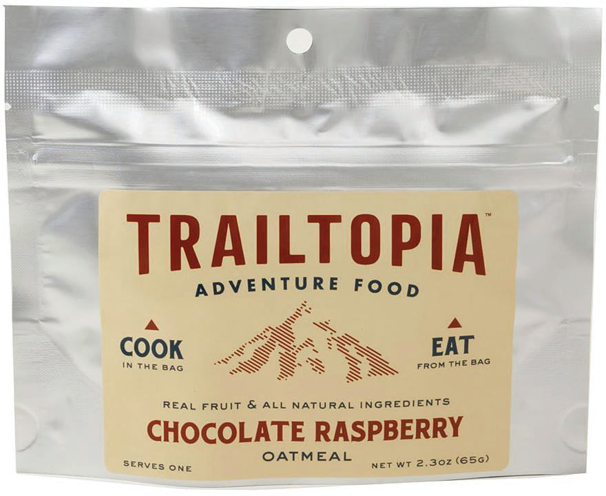 Trailtopia Raspberry Chocolate Oatmeal - Nutritious Breakfast for Outdoor Adventures