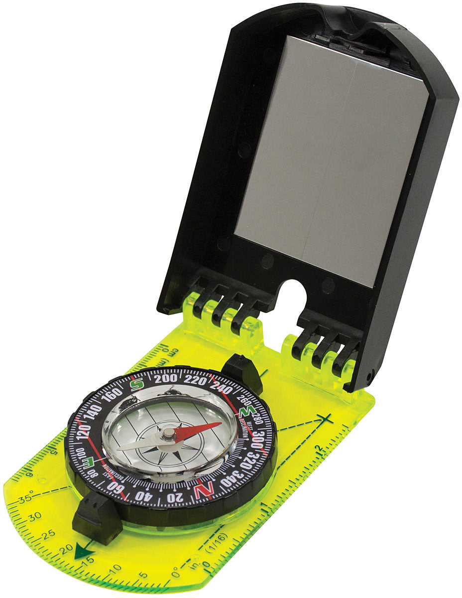 UST Hi Vis Folding Map Compass with Bright Visibility