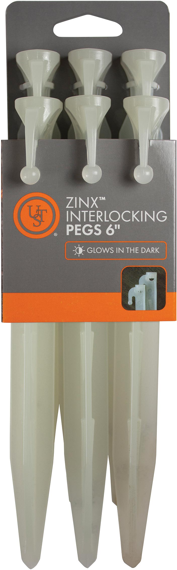 UST Zin X Tent Peg 6-Inch - 6 Pack for Secure Camping Setup