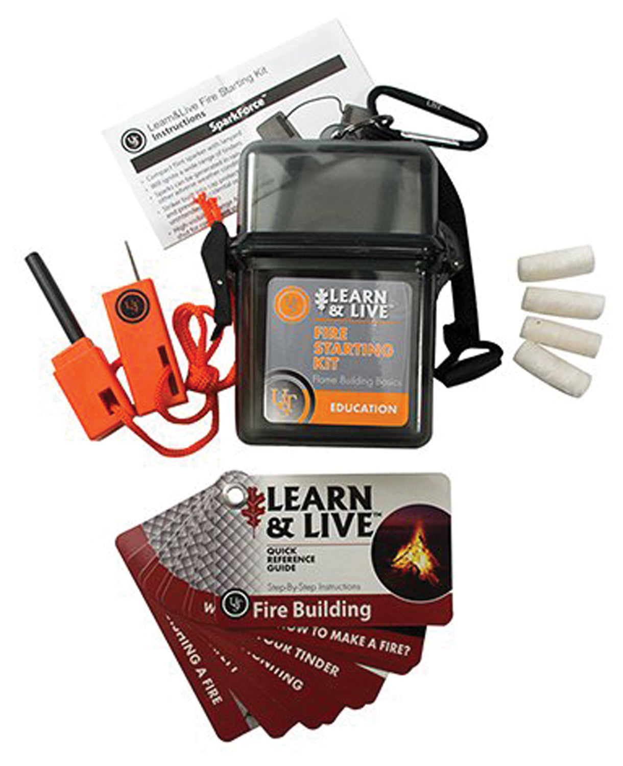 UST Learn & Live Fire Starting Kit - Emergency Fire Starter for Outdoor Activities